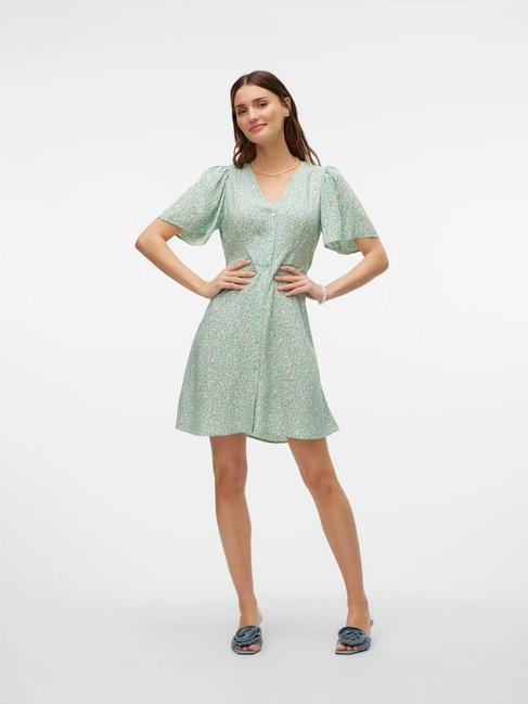 Фото ракурс 5 - Женское зелёное платье Vero Moda артикул 10292845 Silt Green SS2024