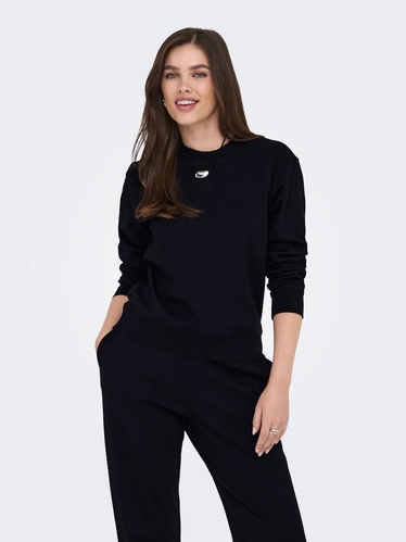 Фото ракурс 1 - Жіночий чорний світшот Only артикул 15353417 Black FW2025