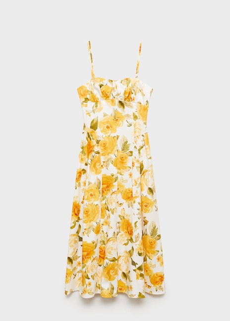 Жіноча жовта сукня Mango артикул 87009083 12 8 season Фото ракурс 3 - Жіноча жовта сукня Mango артикул 87009083 12 8 season