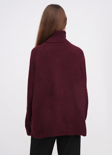 Фото ракурс 2 - Жіночий бордовий светр EQUILIBRI артикул W342 080 000 bordo FW2025