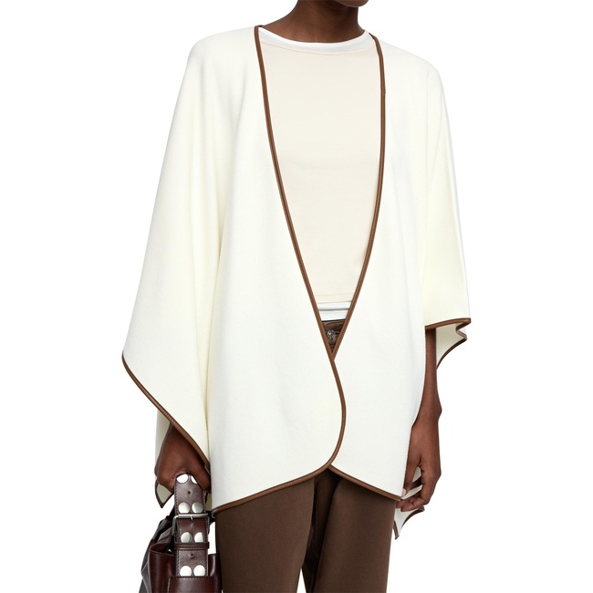 Жіноче молочнe пончо Parfois артикул 237422 _OW FW2025 Фото ракурс 1 - Жіноче молочнe пончо Parfois артикул 237422 _OW FW2025