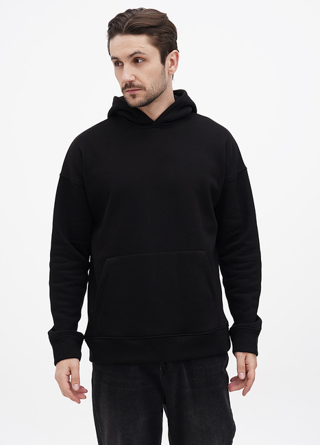 Фото ракурс 1 - Чоловіче чорнe худі EQUILIBRI артикул M OD Hoody Fleece Black FW2023