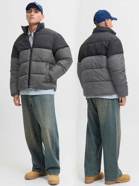 Фото ракурс 2 - Чоловіча сіра куртка Jack & Jones артикул 12279686 castlerock FW2025