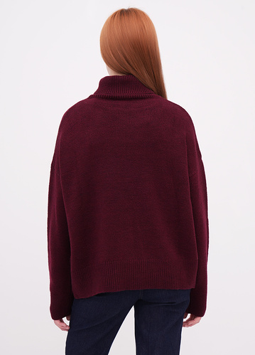 Фото ракурс 2 - Жіночий бордовий светр EQUILIBRI артикул W342 060 000 bordo FW2025