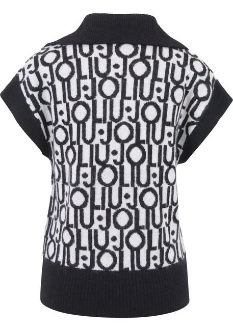 Фото ракурс 2 - Женский бело-черный жилет LIU JO артикул WF4464-MA30P N9958 FW2024