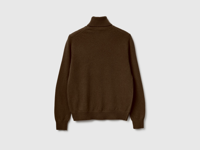 Фото ракурс 2 - Женская коричневая водолазка Benetton артикул 1002D2348 2C0 25A