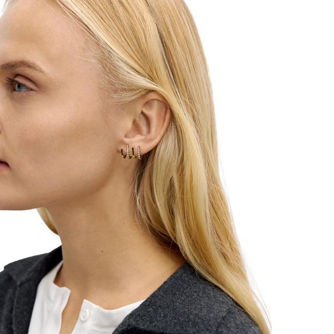 Женские золотые серьги Parfois артикул 228372 _GD SS2025 Фото ракурс 4 - Женские золотые серьги Parfois артикул 228372 _GD SS2025