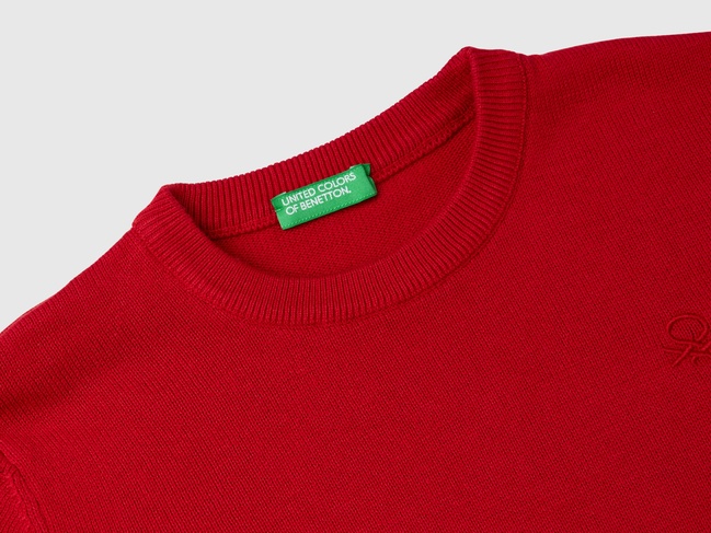 Фото ракурс 3 - Красный свитер для мальчиков Benetton артикул 1294G100P.P 21P 24A