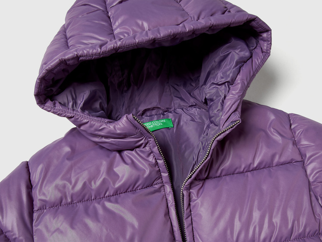 Фіолетова куртка для дівчаток Benetton артикул 2NQRCN06O.G 1V4 25A Фото ракурс 3 - Фіолетова куртка для дівчаток Benetton артикул 2NQRCN06O.G 1V4 25A