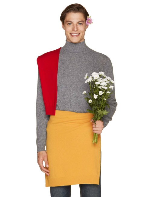 Фото ракурс 5 - Мужская серая водолазка Benetton артикул 1002U2180 507 25A