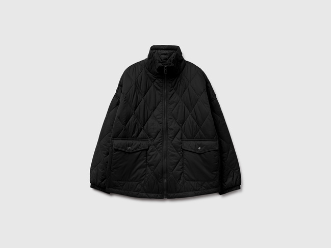 Женская черная куртка Benetton артикул 2YRYDN080 100 25A Фото ракурс 5 - Женская черная куртка Benetton артикул 2YRYDN080 100 25A