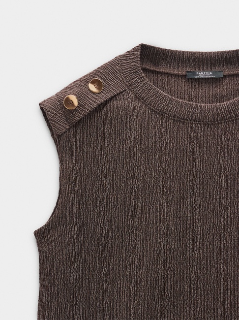 Жіноча коричнева блузка Parfois артикул 236683 _BN FW2025 Фото ракурс 4 - Жіноча коричнева блузка Parfois артикул 236683 _BN FW2025