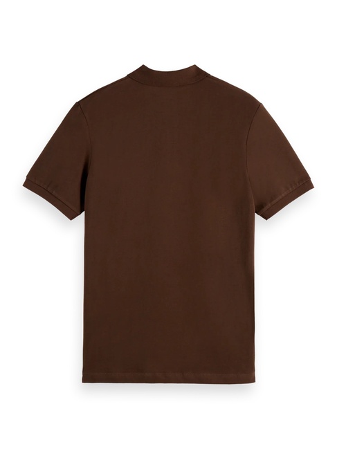 Фото ракурс 6 - Мужская коричневая футболка поло SCOTCH & SODA артикул 181310 201 FW2025