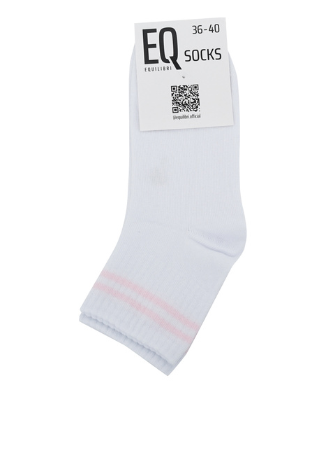 Женские белые носки EQUILIBRI артикул W711 006 000 White No season Фото ракурс 1 - Женские белые носки EQUILIBRI артикул W711 006 000 White No season