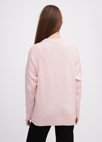 Фото ракурс 2 - Жіночий рожевий светр EQUILIBRI артикул W342 077 000 Powder FW2025