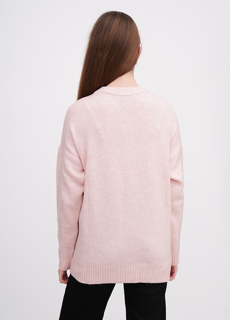 Женский розовый свитер EQUILIBRI артикул W342 077 000 Powder FW2025 Фото ракурс 2 - Женский розовый свитер EQUILIBRI артикул W342 077 000 Powder FW2025