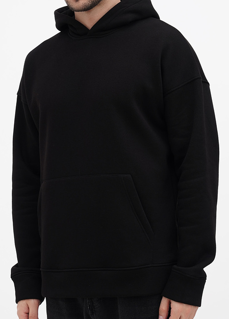 Фото ракурс 3 - Чоловіче чорнe худі EQUILIBRI артикул M OD Hoody Fleece Black FW2023