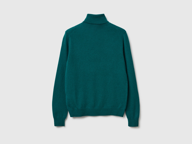 Жіноча зелена водолазка Benetton артикул 1002D2348 0C5 25A Фото ракурс 2 - Жіноча зелена водолазка Benetton артикул 1002D2348 0C5 25A