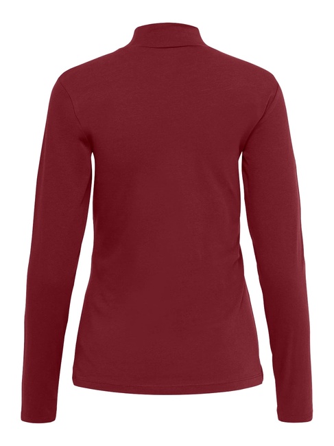 Фото ракурс 4 - Женская бордовая водолазка Only артикул 15211083 Cabernet FW2025