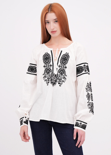 Фото ракурс 1 - Жіноча біла блузка EQUILIBRI артикул W421 035 000 White FW2025