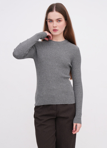 Фото ракурс 1 - Жіночий сірий лонгслів EQUILIBRI артикул W315 011 000 Grey FW2025