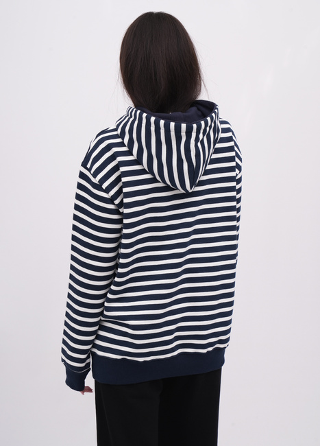 Фото ракурс 2 - Женское синее худи EQUILIBRI артикул W232 013 000 NAVY BLUE FW2025