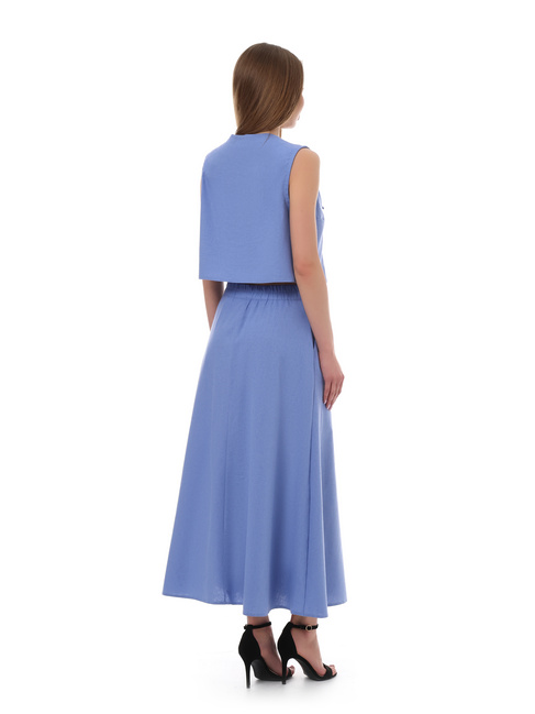 Женский голубой жилет EQUILIBRI артикул W491 051 100 LIGHT BLUE SS2025 Фото ракурс 4 - Женский голубой жилет EQUILIBRI артикул W491 051 100 LIGHT BLUE SS2025