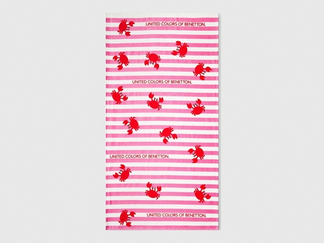 Чоловічий рожевий рушник Benetton артикул 60Z30800P 902 25E Фото ракурс 1 - Чоловічий рожевий рушник Benetton артикул 60Z30800P 902 25E