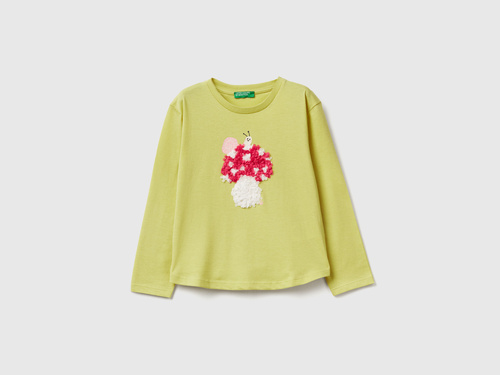 Фото ракурс 1 - Зелений лонгслів Benetton для дівчаток артикул 3I1XG10K8.P 0Y6 25A