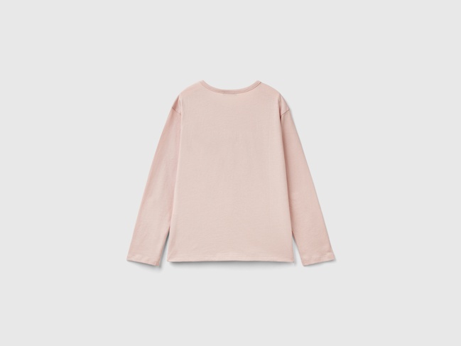 Фото ракурс 2 - Бежевый реглан для девочек Benetton артикул 3ATNC10L0.G 3V5 24I