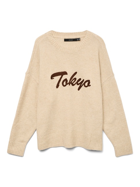 Фото ракурс 4 - Жіночий бежевий джемпер Vero Moda артикул 10331759 SILVER MINK FW2025