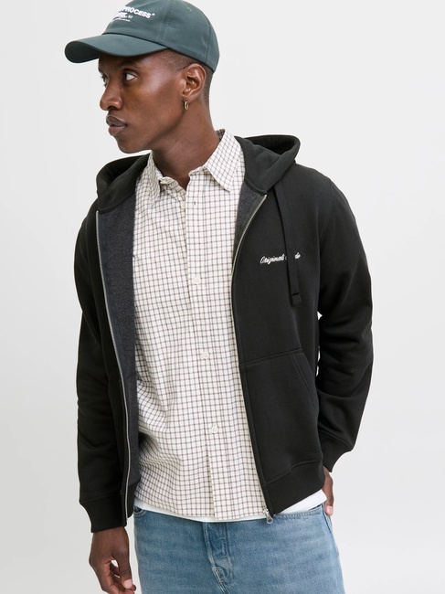 Фото ракурс 6 - Чоловіче чорнe худі Jack & Jones артикул 12282901 Black FW2025