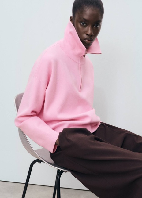 Женский розовый джемпер Mango артикул 17044783 81 1 season Фото ракурс 1 - Женский розовый джемпер Mango артикул 17044783 81 1 season