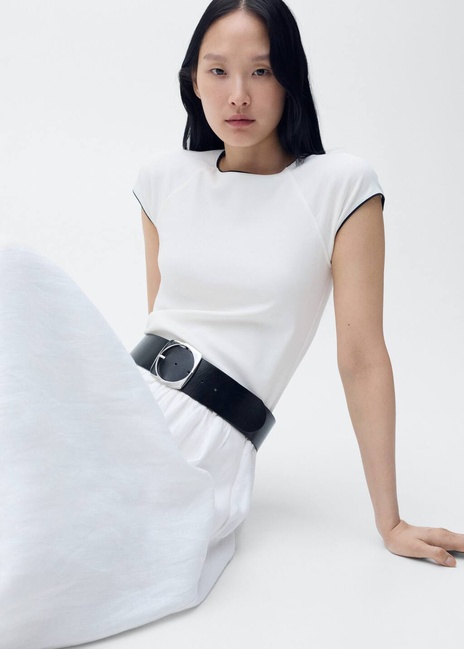 Жіноча біла футболка Mango артикул 87099211 01 8 season Фото ракурс 5 - Жіноча біла футболка Mango артикул 87099211 01 8 season