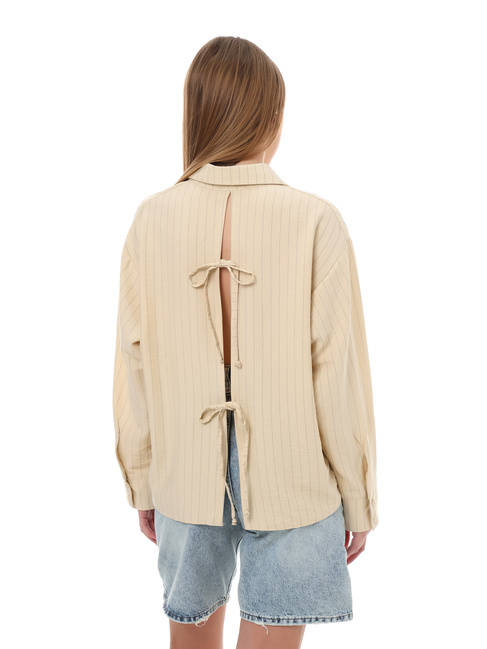 Фото ракурс 2 - Жіноча бежева сорочка EQUILIBRI артикул W422 031 000 Beige SS2025