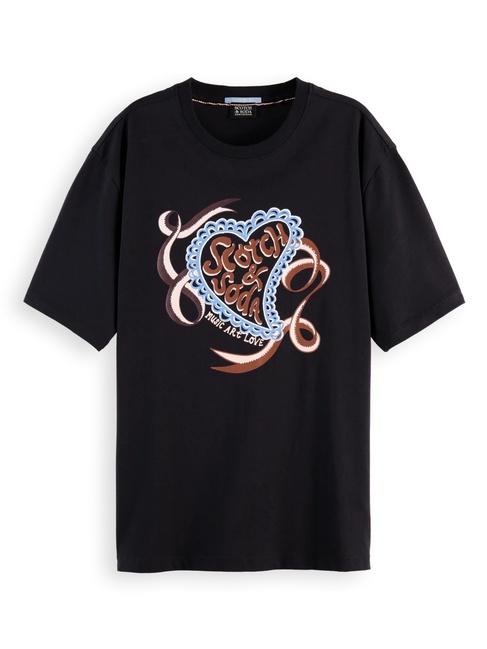 Фото ракурс 5 - Женская черная футболка SCOTCH & SODA артикул U9A00890T U014 FW2025