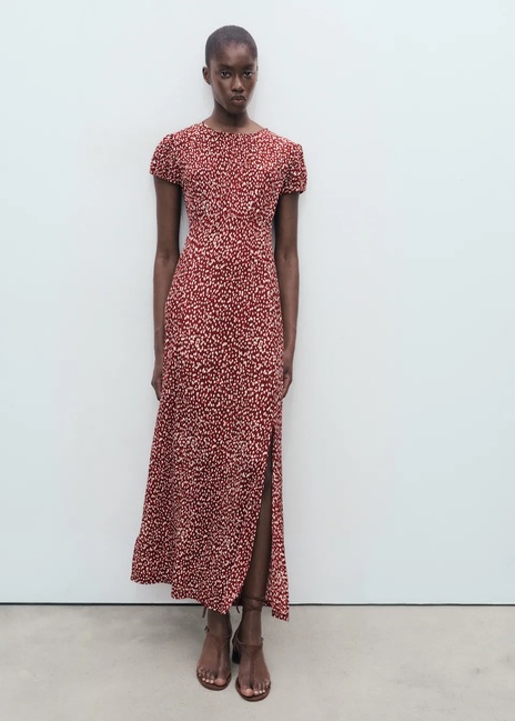 Женское бордовое платье Mango артикул 17073793 78 1 season Фото ракурс 1 - Женское бордовое платье Mango артикул 17073793 78 1 season