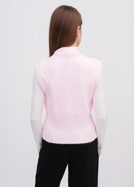 Жіночий рожевий жилет EQUILIBRI артикул W371 001 000 Pink FW2025 Фото ракурс 2 - Жіночий рожевий жилет EQUILIBRI артикул W371 001 000 Pink FW2025