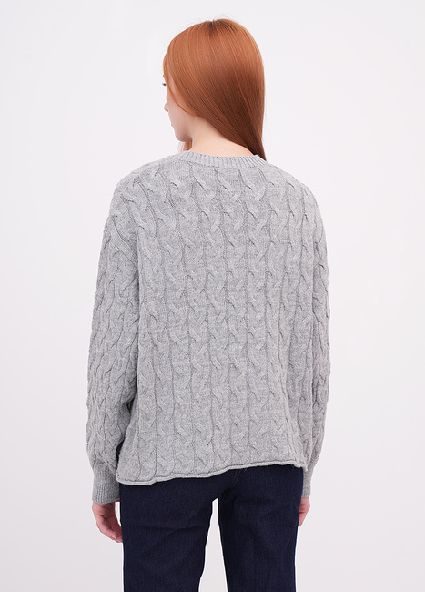 Женский серый свитер EQUILIBRI артикул W342 065 000 Grey FW2025 Фото ракурс 2 - Женский серый свитер EQUILIBRI артикул W342 065 000 Grey FW2025