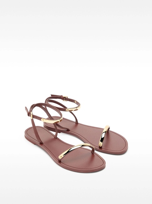 Фото ракурс 1 - Женские бордовые босоножки Parfois артикул 233821 _BU FW2025