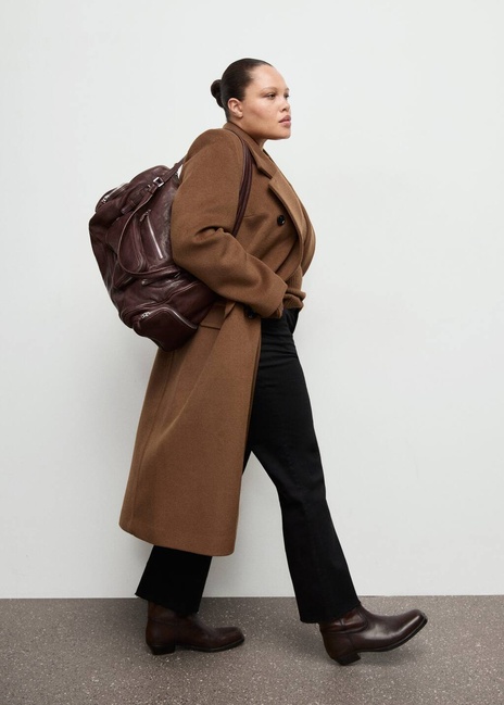 Жіноче бежевe пальто Mango артикул 27091231 16 2 season Фото ракурс 7 - Жіноче бежевe пальто Mango артикул 27091231 16 2 season