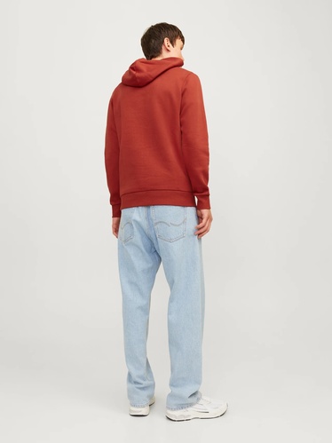 Фото ракурс 2 - Мужское красное худи Jack & Jones артикул 12255617 red ochre FW2024