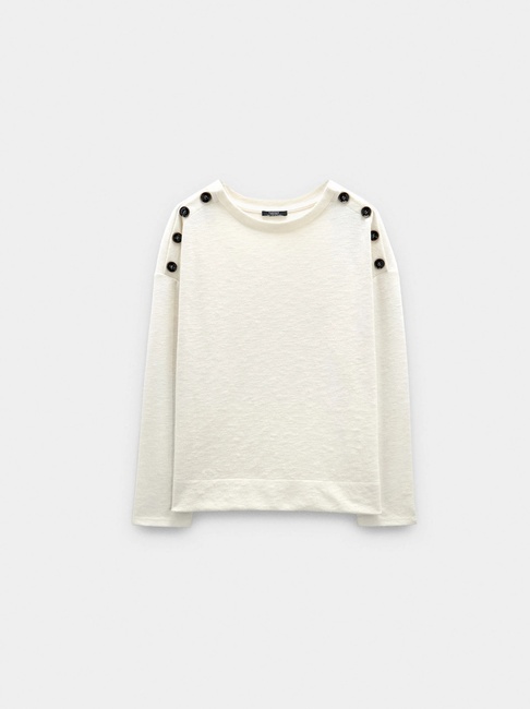 Фото ракурс 4 - Жіночий молочний джемпер Parfois артикул 239200 _OW FW2025