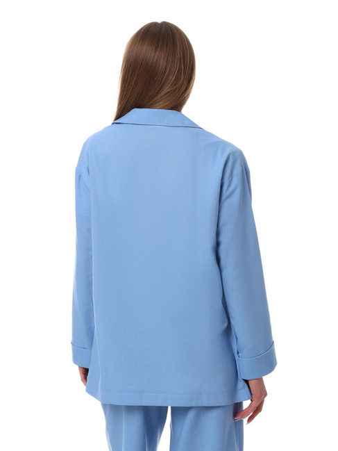 Фото ракурс 2 - Жіночий синій пiджак EQUILIBRI артикул W491 060 100 LIGHT BLUE SS2025