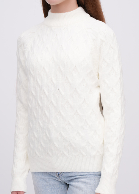Фото ракурс 3 - Женский молочный свитер EQUILIBRI артикул W342 067 000 MILK FW2025