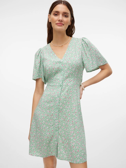 Фото ракурс 6 - Женское зелёное платье Vero Moda артикул 10292845 Silt Green SS2024