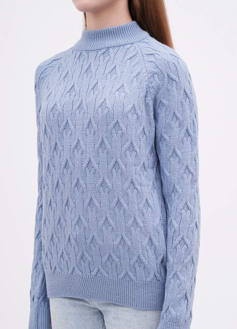 Фото ракурс 3 - Женский синий свитер EQUILIBRI артикул W342 067 000 Blue FW2025