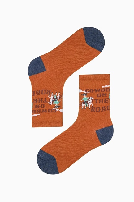 Фото ракурс 4 - Помаранчево-сині шкарпетки для хлопчиків Penti артикул PH70DKW725IY MIX 25SS