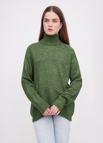 Фото ракурс 1 - Жіночий зелений светр EQUILIBRI артикул W342 083 000 Green FW2025