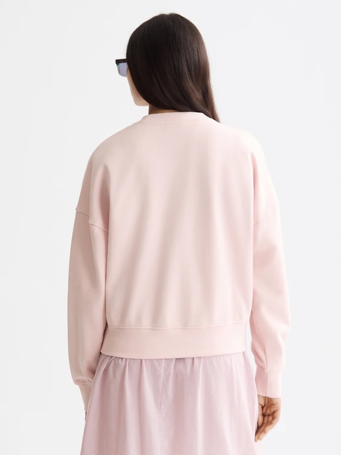 Женский розовый свитшот SCOTCH & SODA артикул U9E00799T U634 FW2025 Фото ракурс 2 - Женский розовый свитшот SCOTCH & SODA артикул U9E00799T U634 FW2025